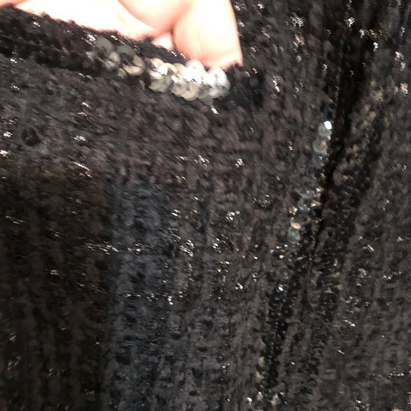 Rachel  Zoe  size medium black  vest w/ silver threading and sequin trim - Picture 10 of 15